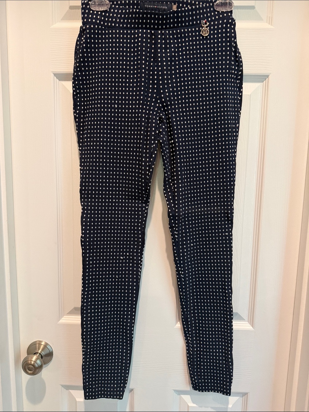 Tommy Hilfiger Navy Dot Stretch Slim Pants